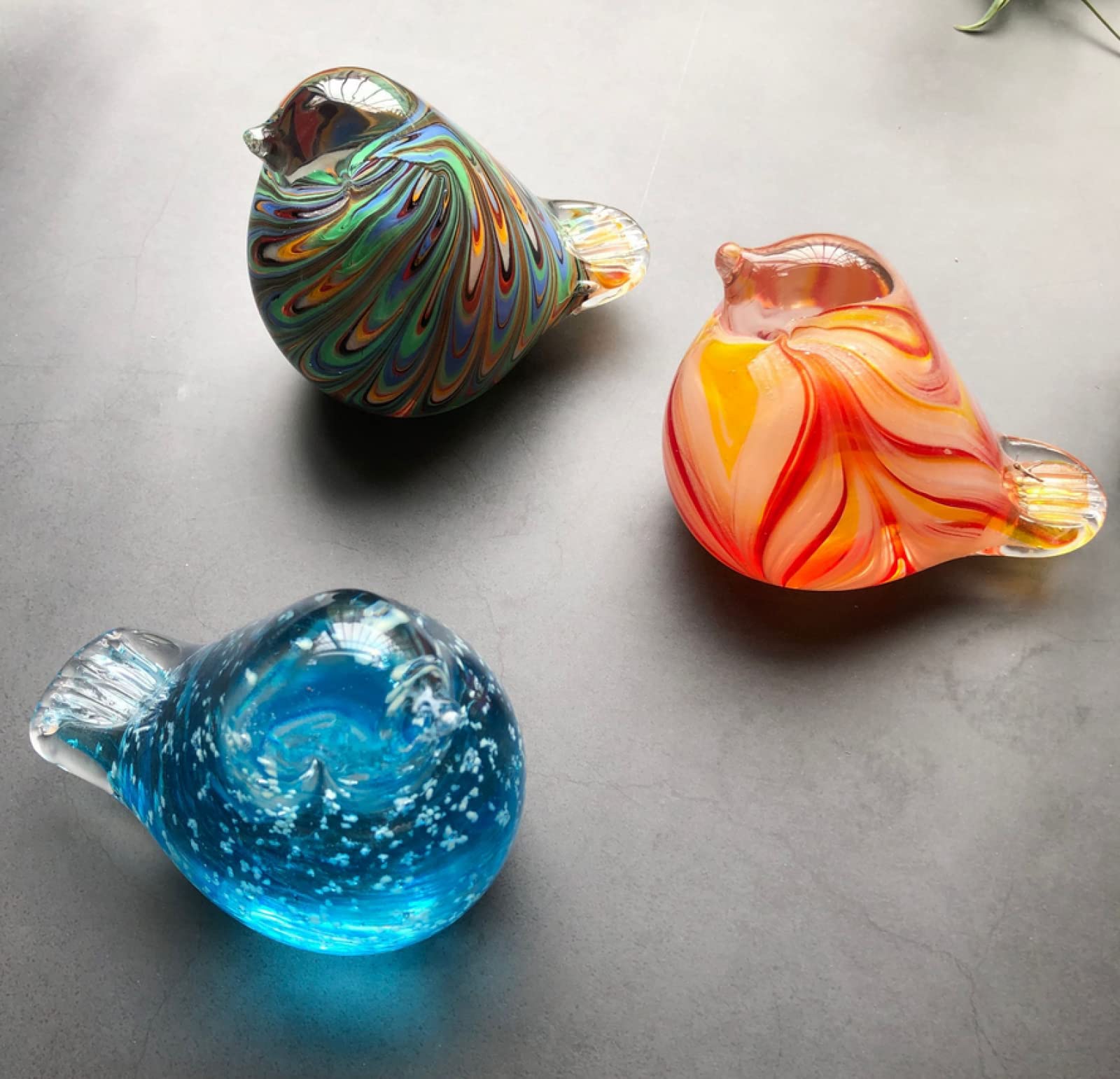 専用です。　　　　青色 ガラス工芸品 セット Amazon.co.jp: 手作りガラス青い鳩ツバメ鳥置物吹きガラスガラス